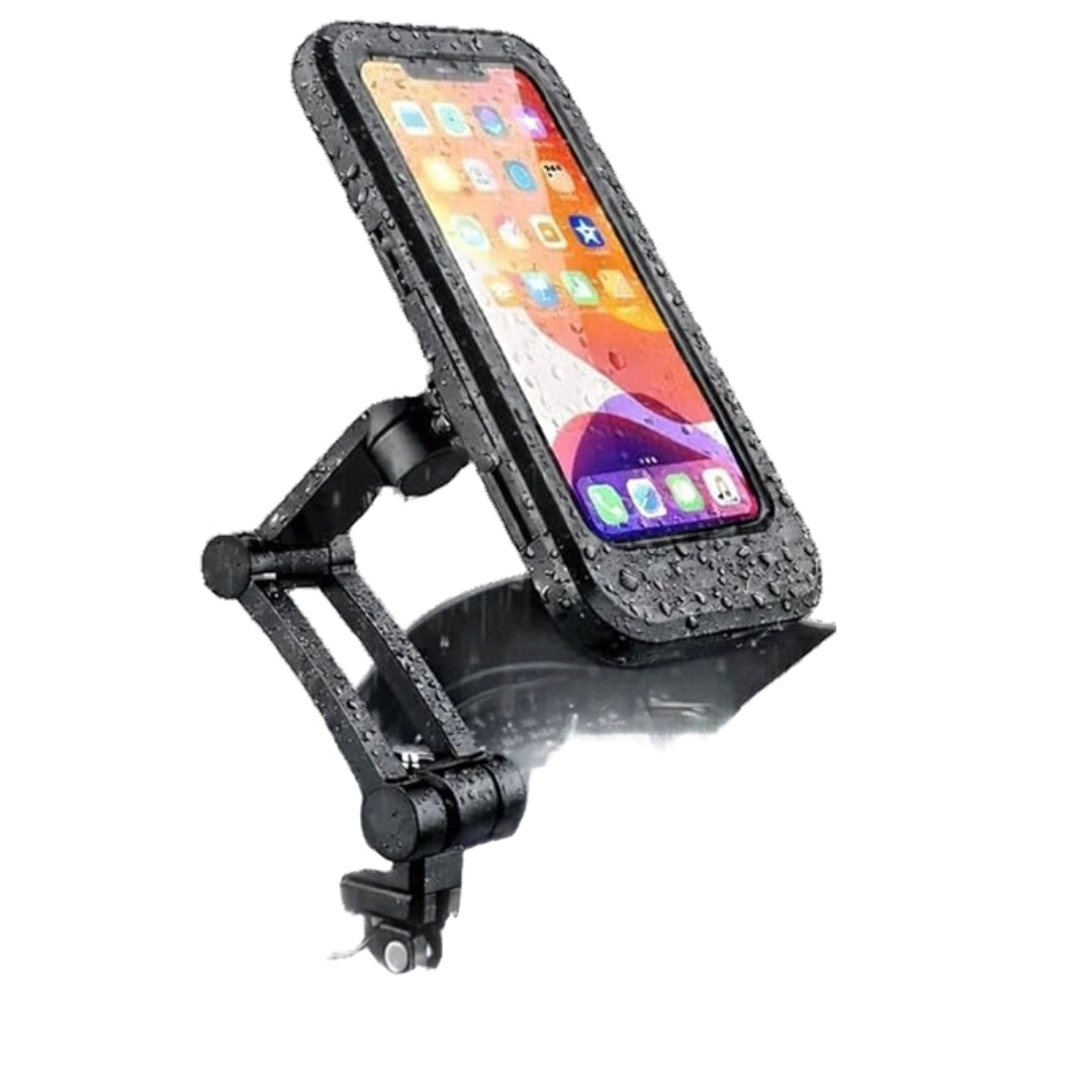 AquaRide 360 Bike Mobile Holder – Waterproof Touch Screen Phone Mount with Aluminum Alloy Handlebar Bracket for Bicycle, Motorcycle, Scooter & E-Bike