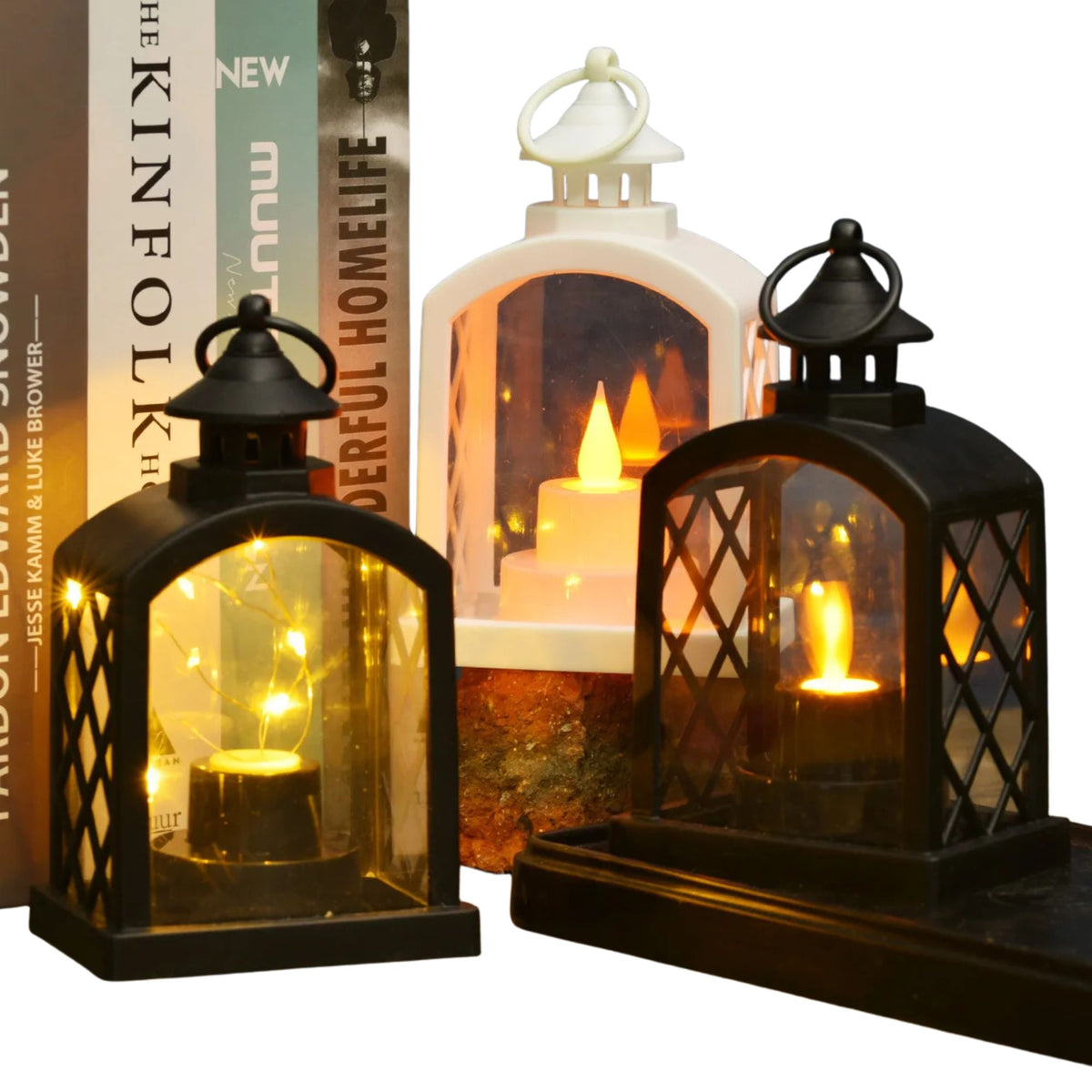 Decorative Candle Light Lantern – LED Lantern for Home Décor, Pooja, Diwali & Festive Decoration