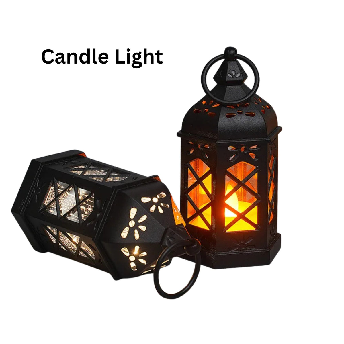 Classic Hexagonal Lantern Candle Light – Decorative LED Lantern for Home Décor, Diwali, Pooja & Festive Decoration