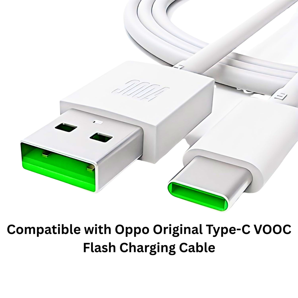 Compatible with Oppo Original Type-C VOOC Flash Charging Cable | Fast Charging USB-C Cable (Pack Of 2)