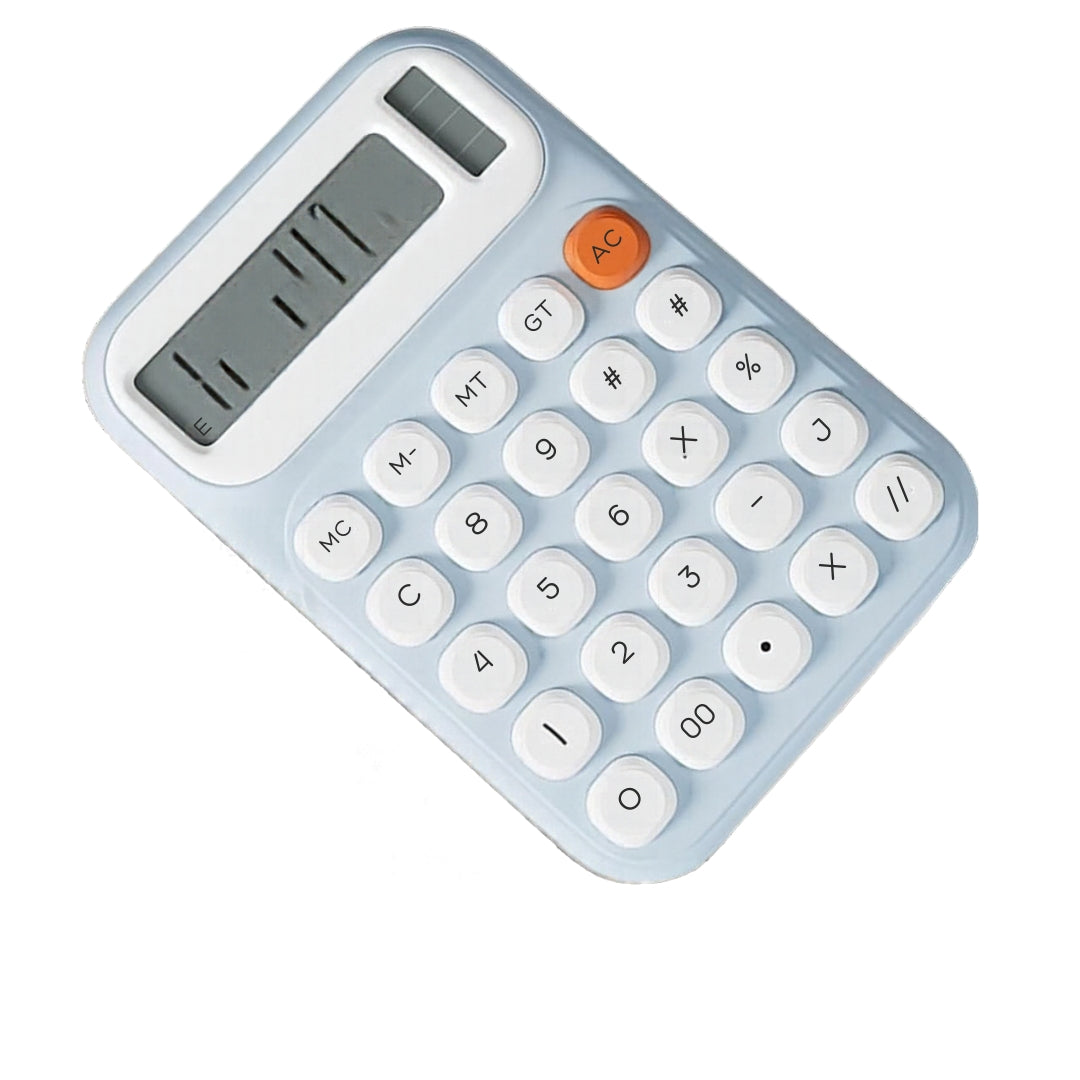 Cute Blue Desktop Calculator – 10-Digit LCD Display, Large Buttons & Comfortable Keys for School, Home, Office and Business | OGDEAL