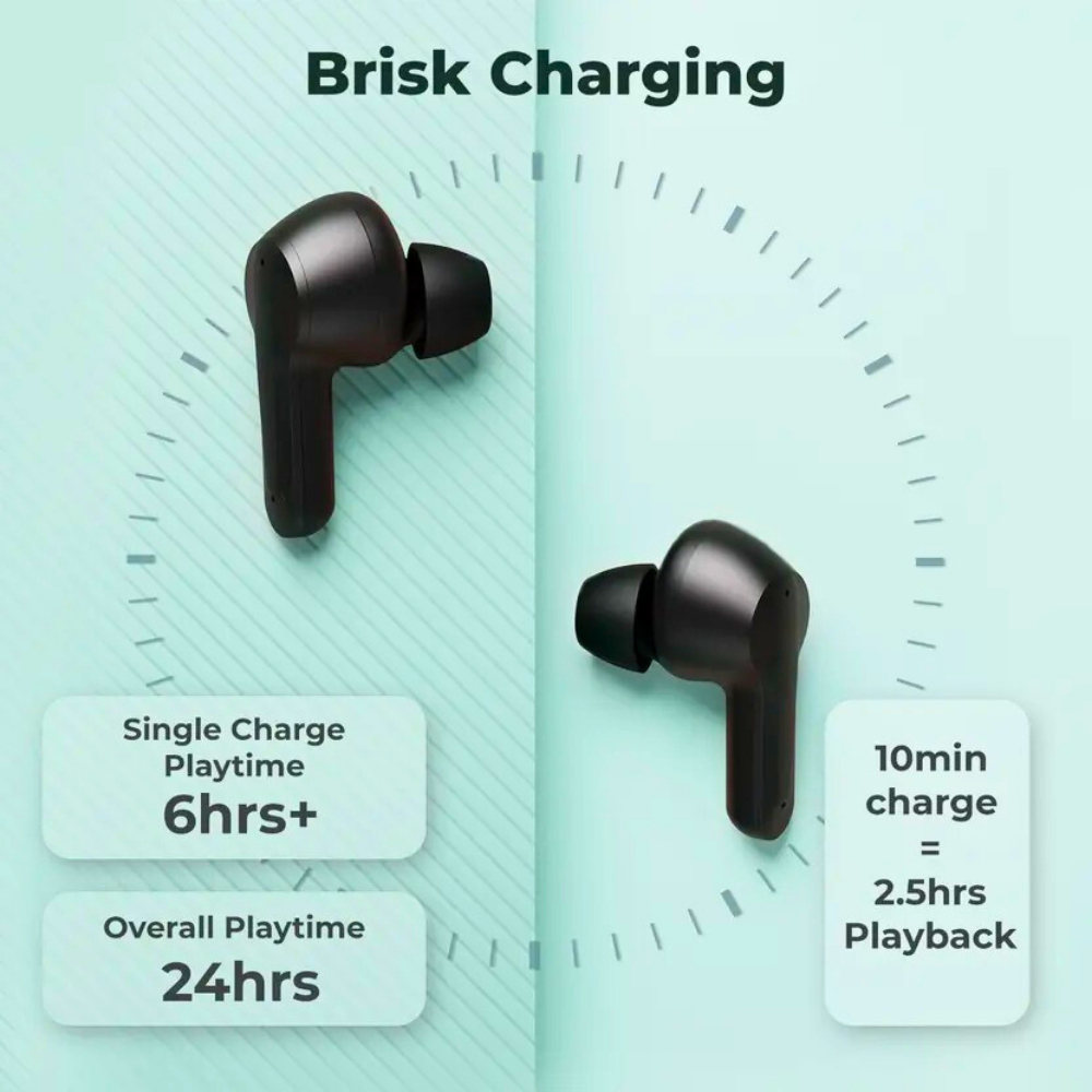 DEFY Gravity Zen True Wireless Earbuds with 4 Mics ENC, Low Latency & Brisk Charging