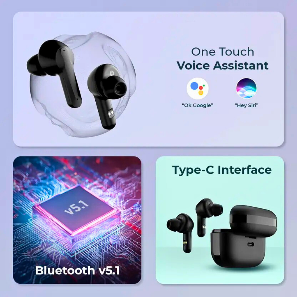 DEFY Gravity Zen True Wireless Earbuds with 4 Mics ENC, Low Latency & Brisk Charging