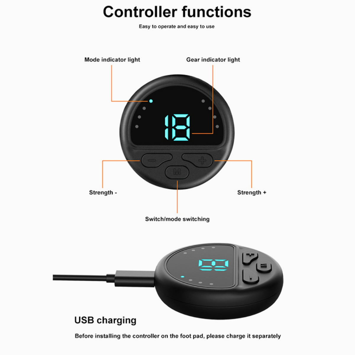 Electric EMS Foot Massager, Portable, Muscle Relaxation, Pain Relief