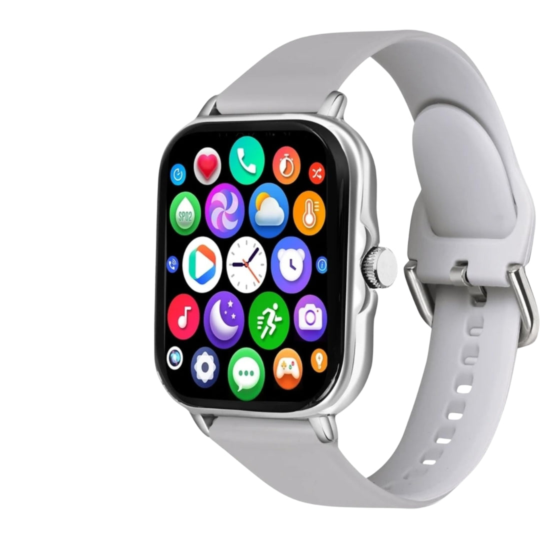 H6 Smart Watch with Grey Strap – Stylish Smartwatch for Men & Women, Modern Everyday Wear | OGDEAL