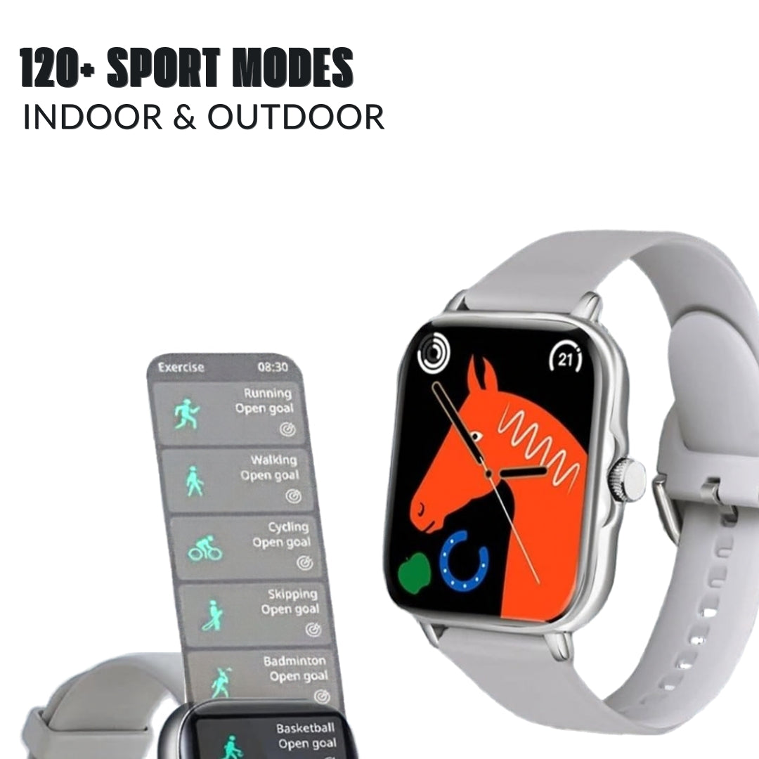 H6 Smart Watch with Grey Strap – Stylish Smartwatch for Men & Women, Modern Everyday Wear | OGDEAL