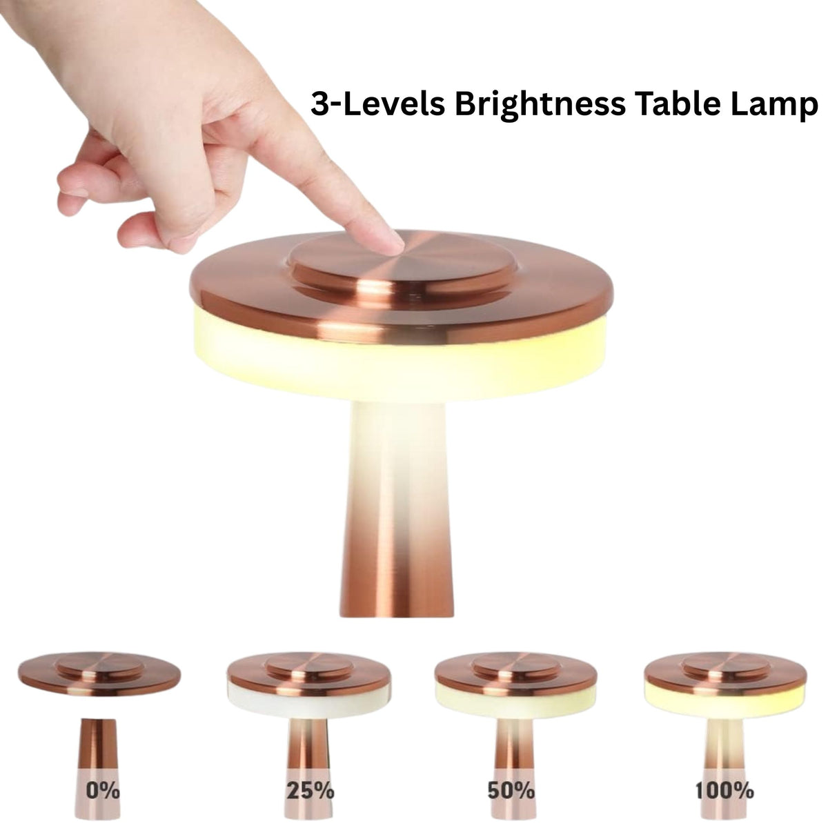 LED Table Lamp – 3 Color Touch Sensor Rechargeable Desk Lamp for Bedroom, Study & Office