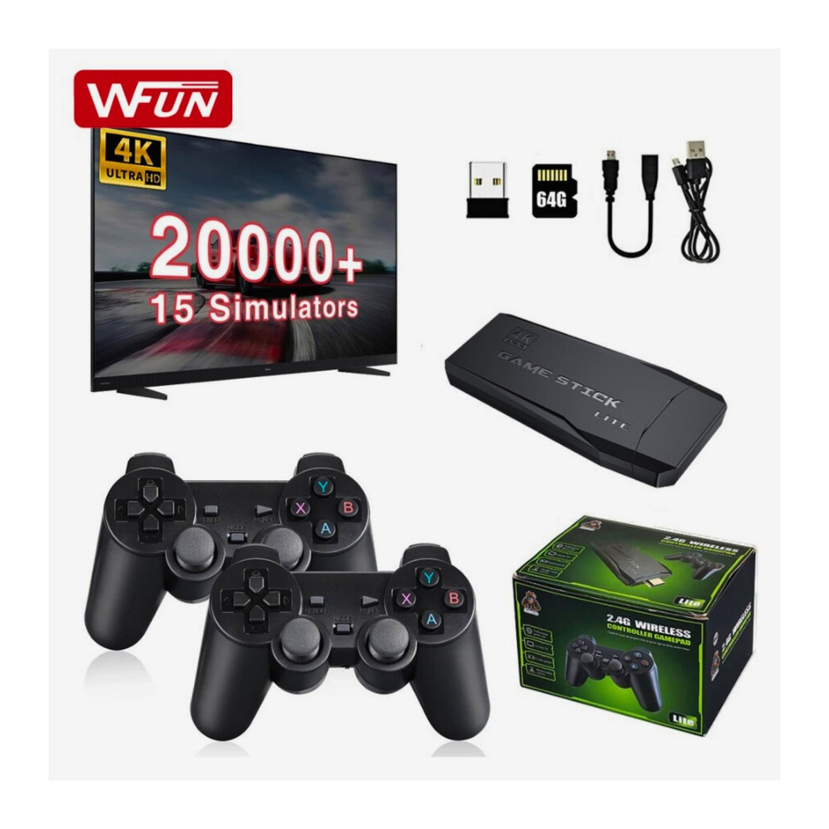 M8 Retro Game Console – 20,000+ Preloaded Classic Games, HDMI Output, Plug & Play with 2 Wireless Controllers