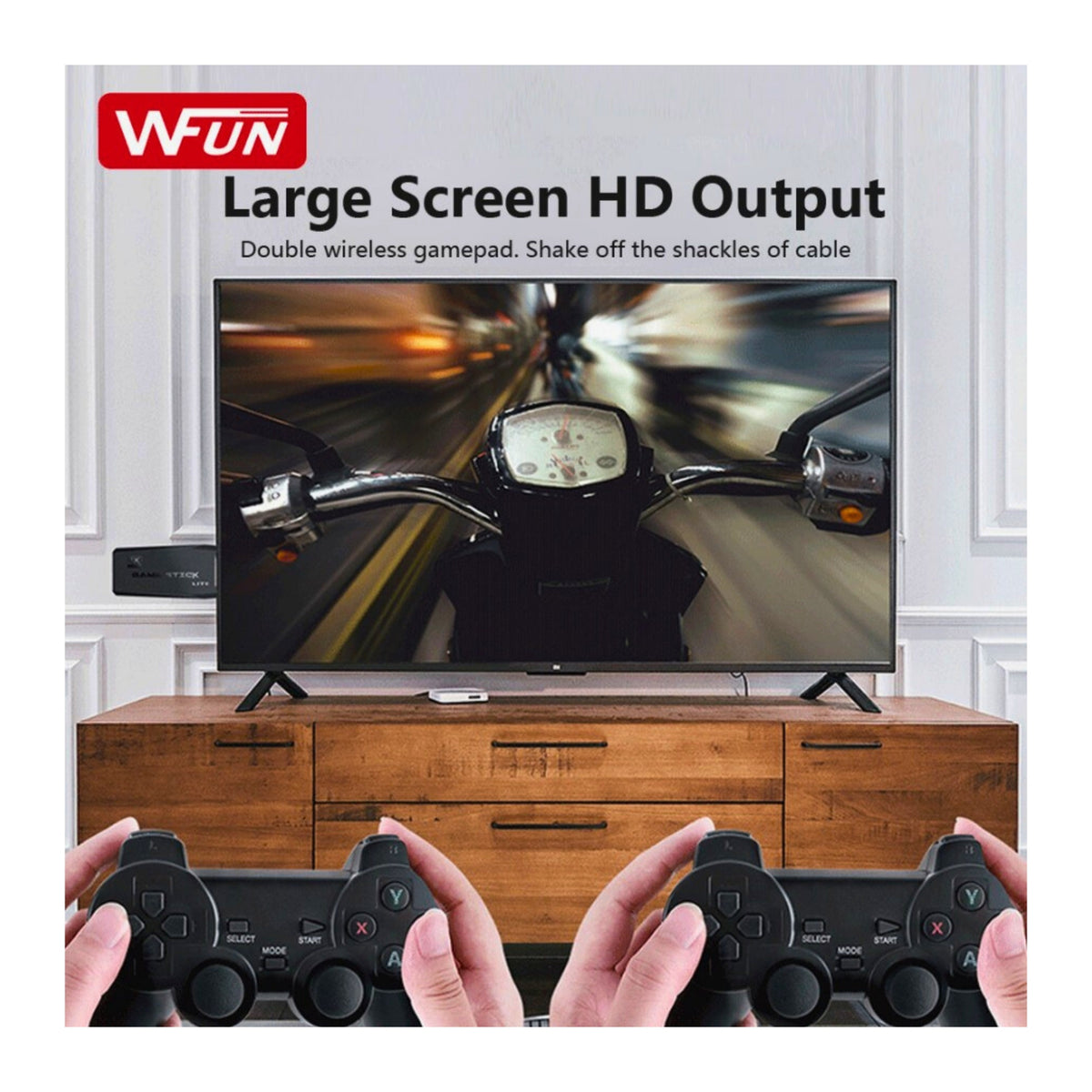 M8 Retro Game Console – 20,000+ Preloaded Classic Games, HDMI Output, Plug & Play with 2 Wireless Controllers