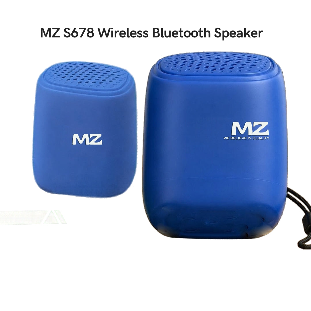 MZ S678 Wireless Bluetooth Speaker 5W with FM Radio, Bluetooth 5.0, USB & TF Card Support, Type-C Charging, Portable Speaker – Blue | OGDEAL