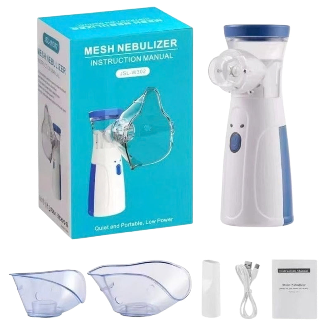 JSL-W302 Mesh Nebulizer – Portable Silent Inhalation Device with Adult & Kids Masks, Compact Design and One-Button Operation | OGDEAL