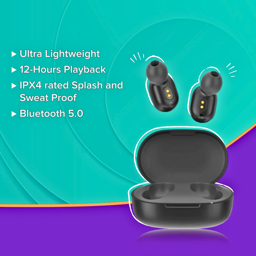 Redmi Earbuds 2C True Wireless Earbuds with Mic, Bluetooth 5.0, 12H Playback & IPX4 Splash Proof