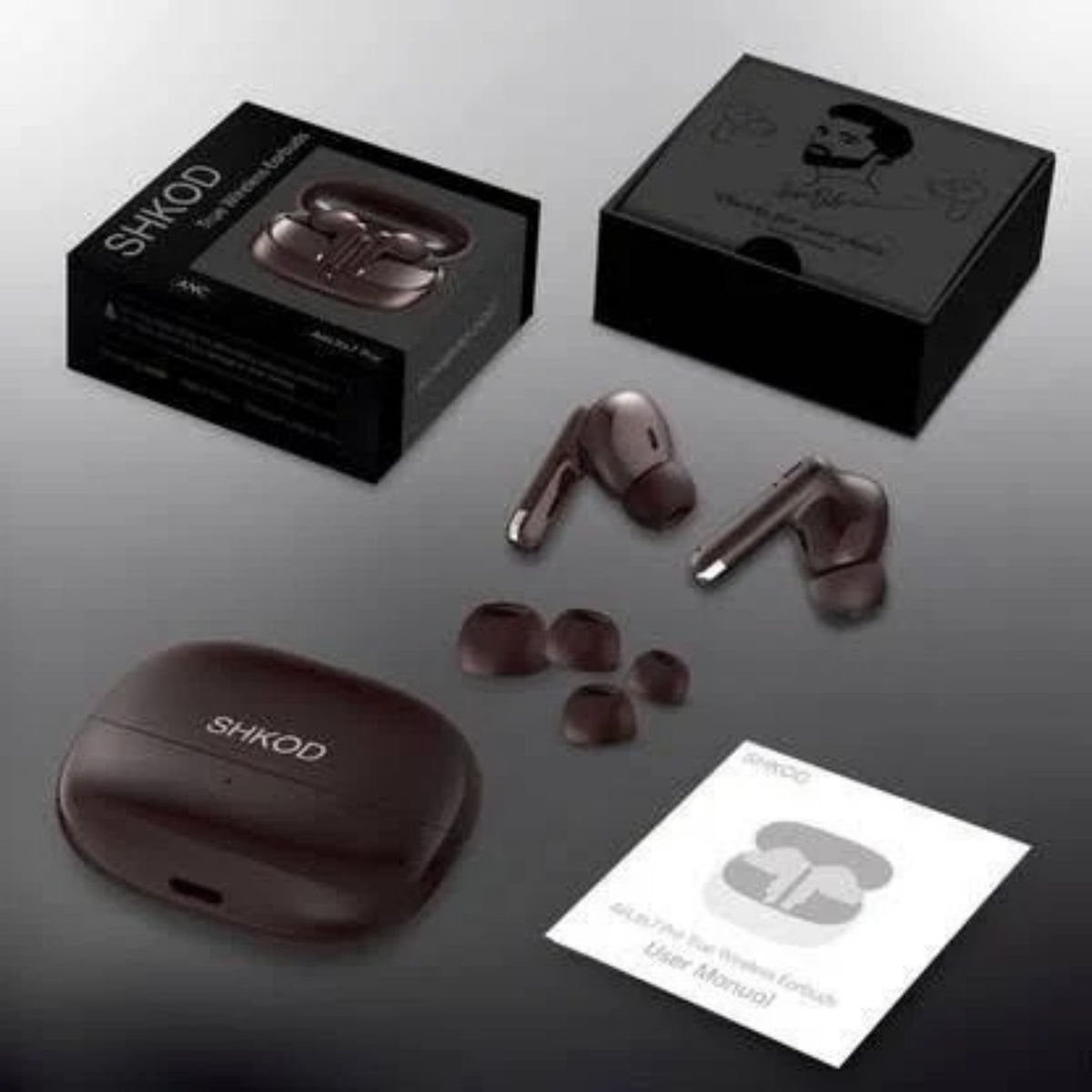 SHKOD AirLits7 Pro True Wireless Earbuds with ANC & ENC, 55H Playtime, Bluetooth 5.4 & Fast Charging