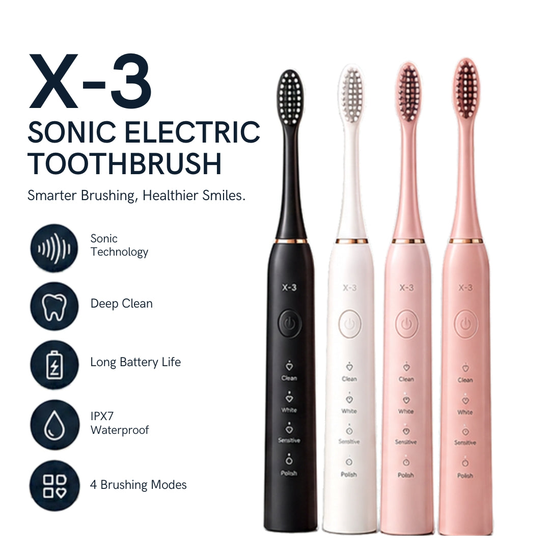 SonicClean Electric Toothbrush – Rechargeable Powered Toothbrush with Soft Bristles for Daily Oral Care | OGDEAL