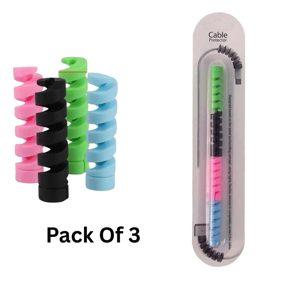 Multicolor Flexible Cable Protector – Cable Saver for Charging & Data Cables | Wire Protector