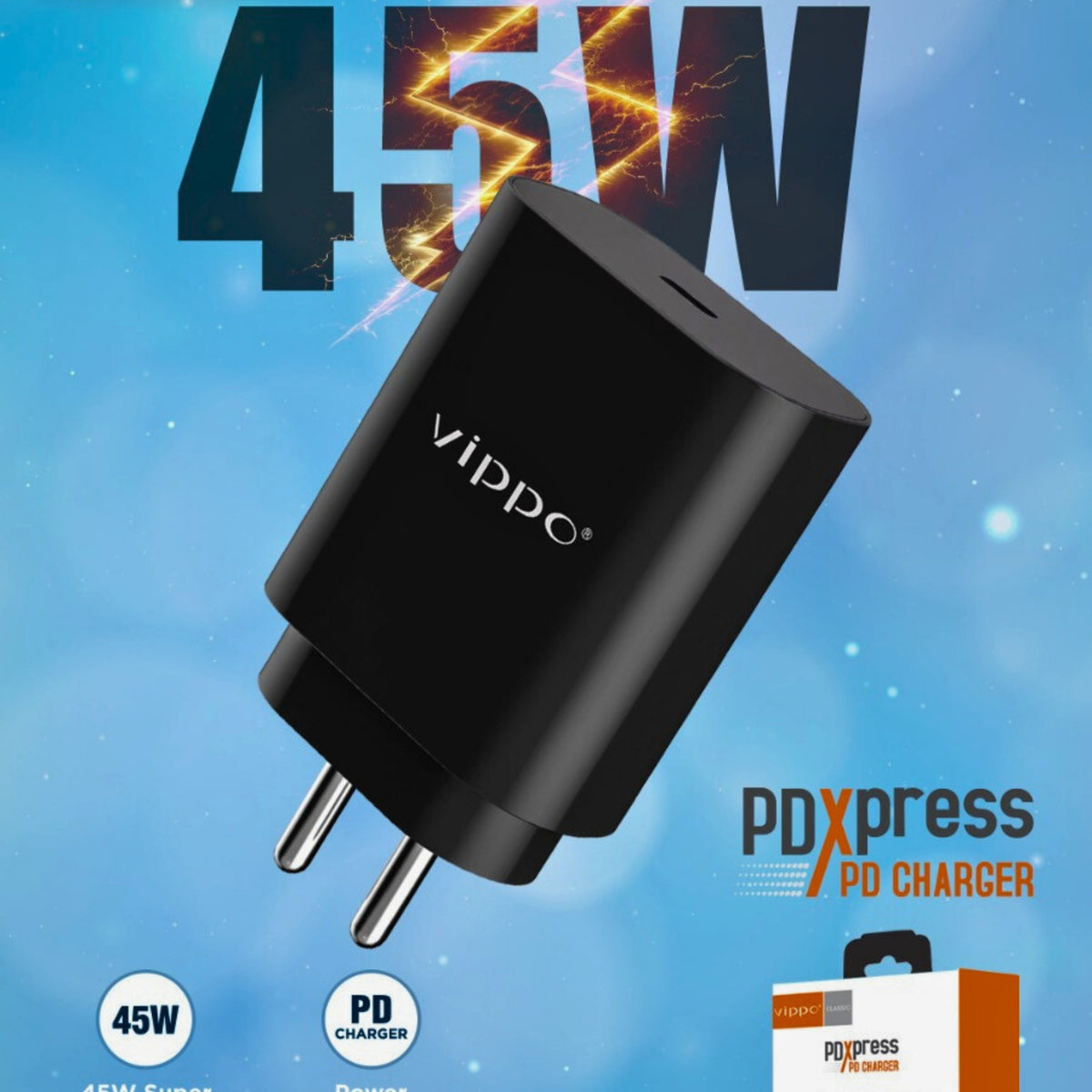 Vippo S-708 PDXpress 45W PD Charger | Fast Charging Adapter | OGdeal