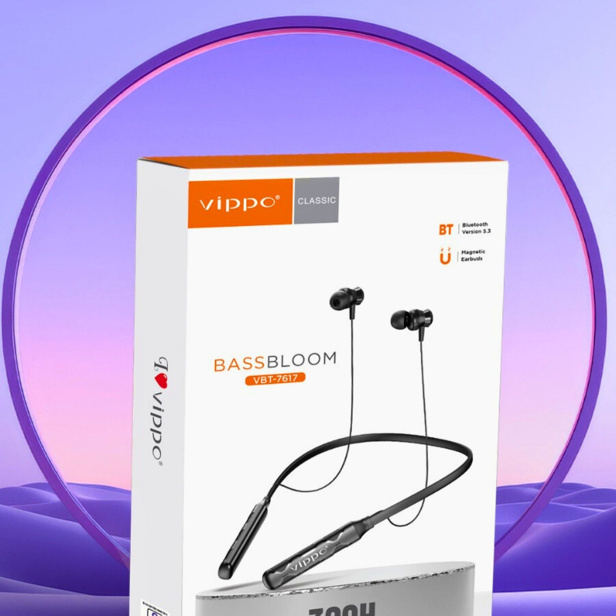 Vippo VBT-7617 BASSBLOOM Wireless Neckband | Bluetooth 5.3 Magnetic Earbuds | 320H Standby | OGdeal