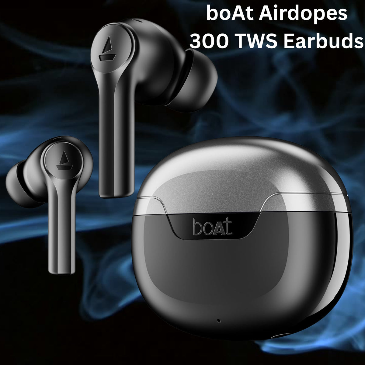 boAt Airdopes 300 TWS Earbuds with Cinematic Spatial Audio, 50Hrs Playtime, AI-ENx Quad Mics, Fast Charge, App Support, Low Latency & Bluetooth v5.3