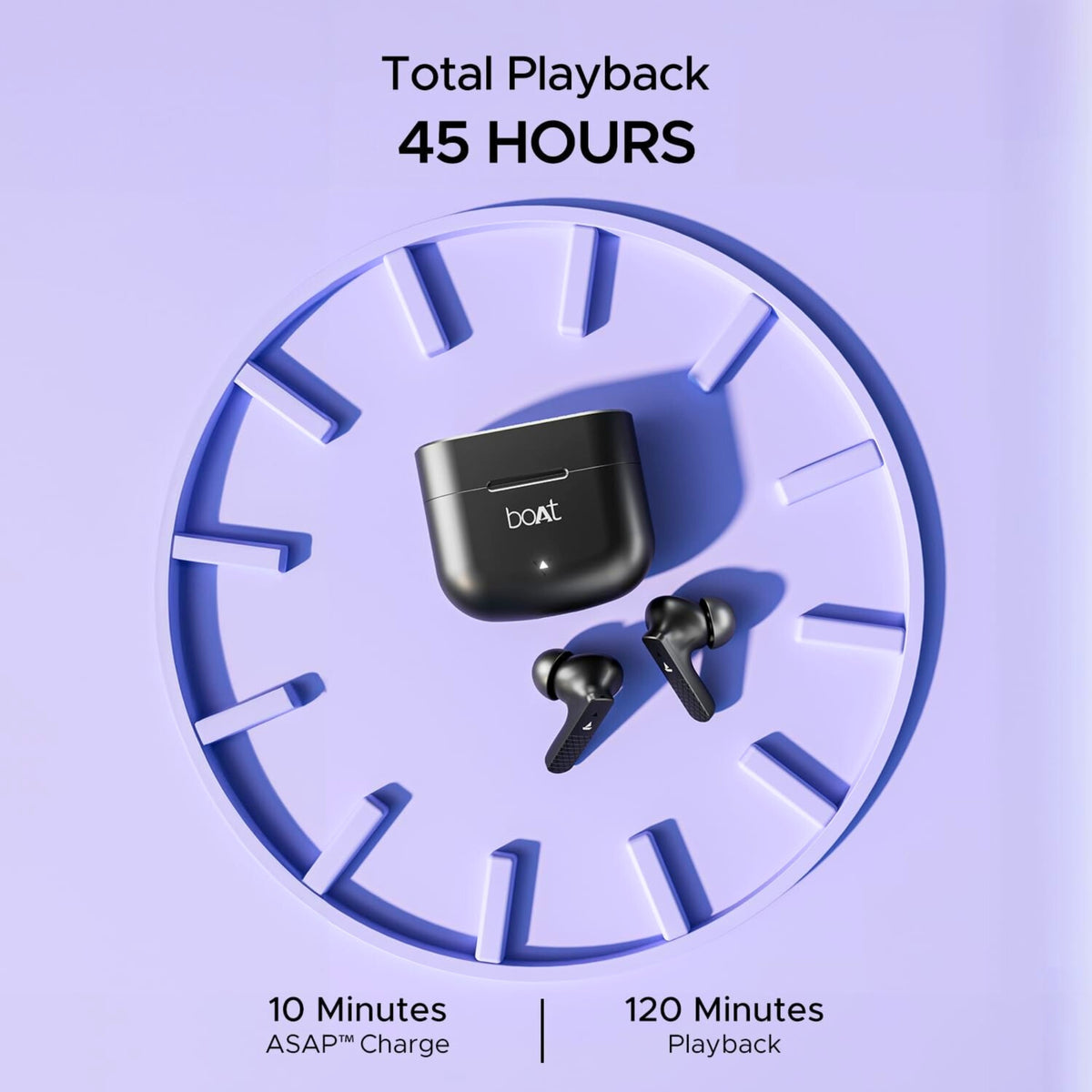 boAt Airdopes 91 – 45Hrs Playtime, ENx Tech, 50ms Low Latency, Fast Charging, IPX4, IWP Tech, Bluetooth v5.3 TWS Earbuds with Mic