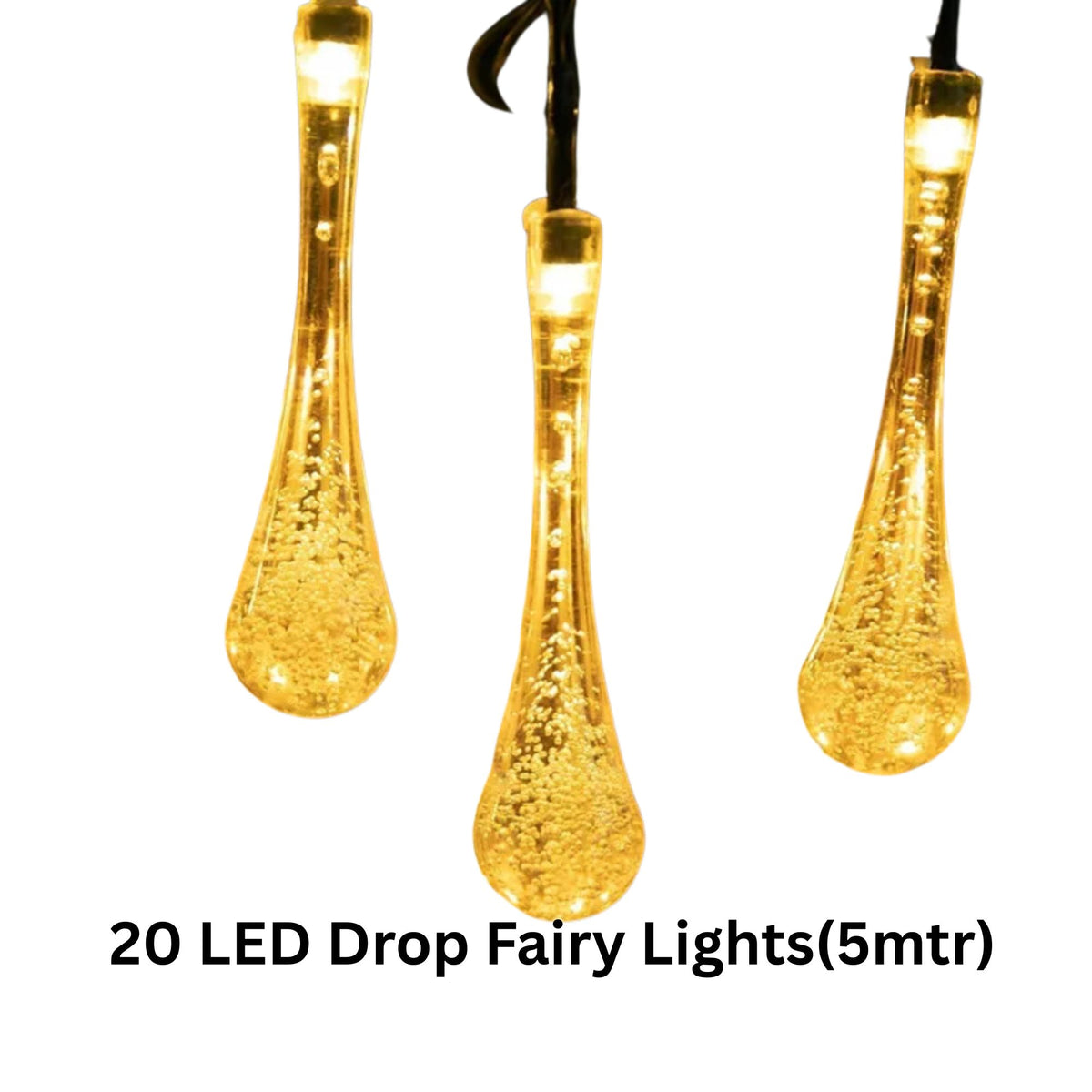 20 LED Drop Fairy Lights 5M – Decorative String Lights for Home, Bedroom, Diwali & Festive Decoration