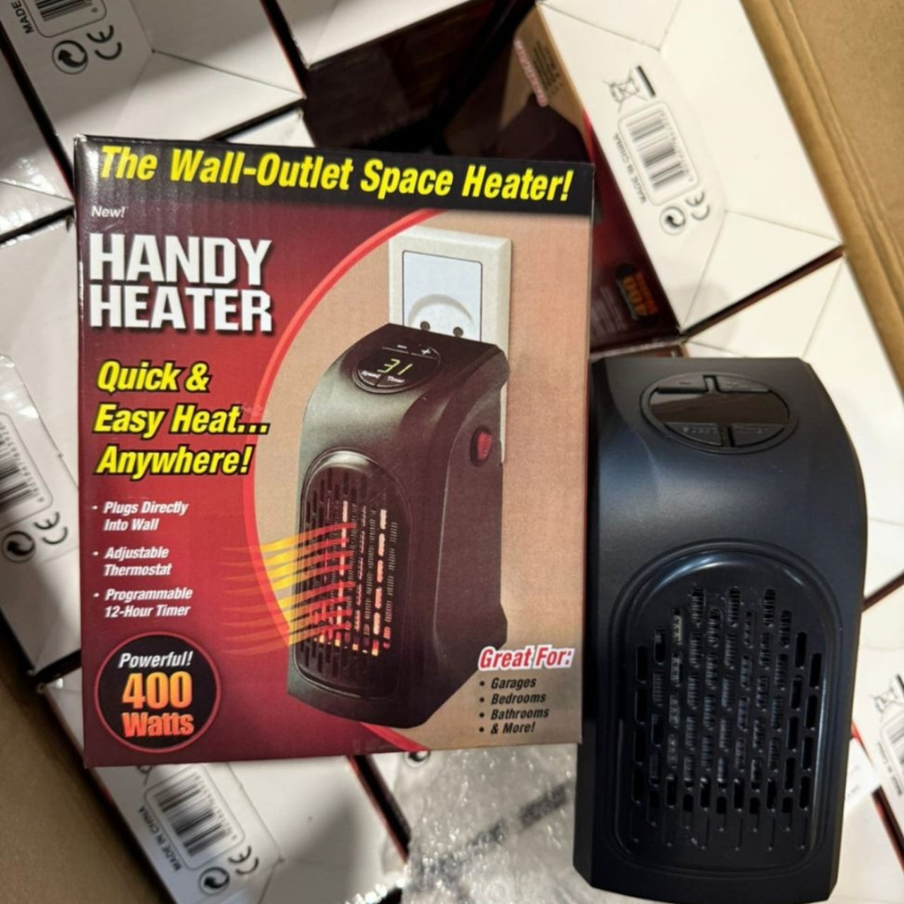 400W Portable Plug-In Digital Air Heater – Compact Electric Warmer with Timer & LED Display