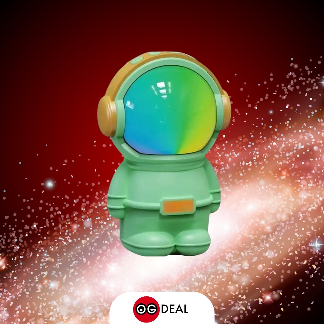 Toy figure of an astronaut in a space suit with a colorful helmet against a cosmic background, featuring the 'CG Deal' logo.