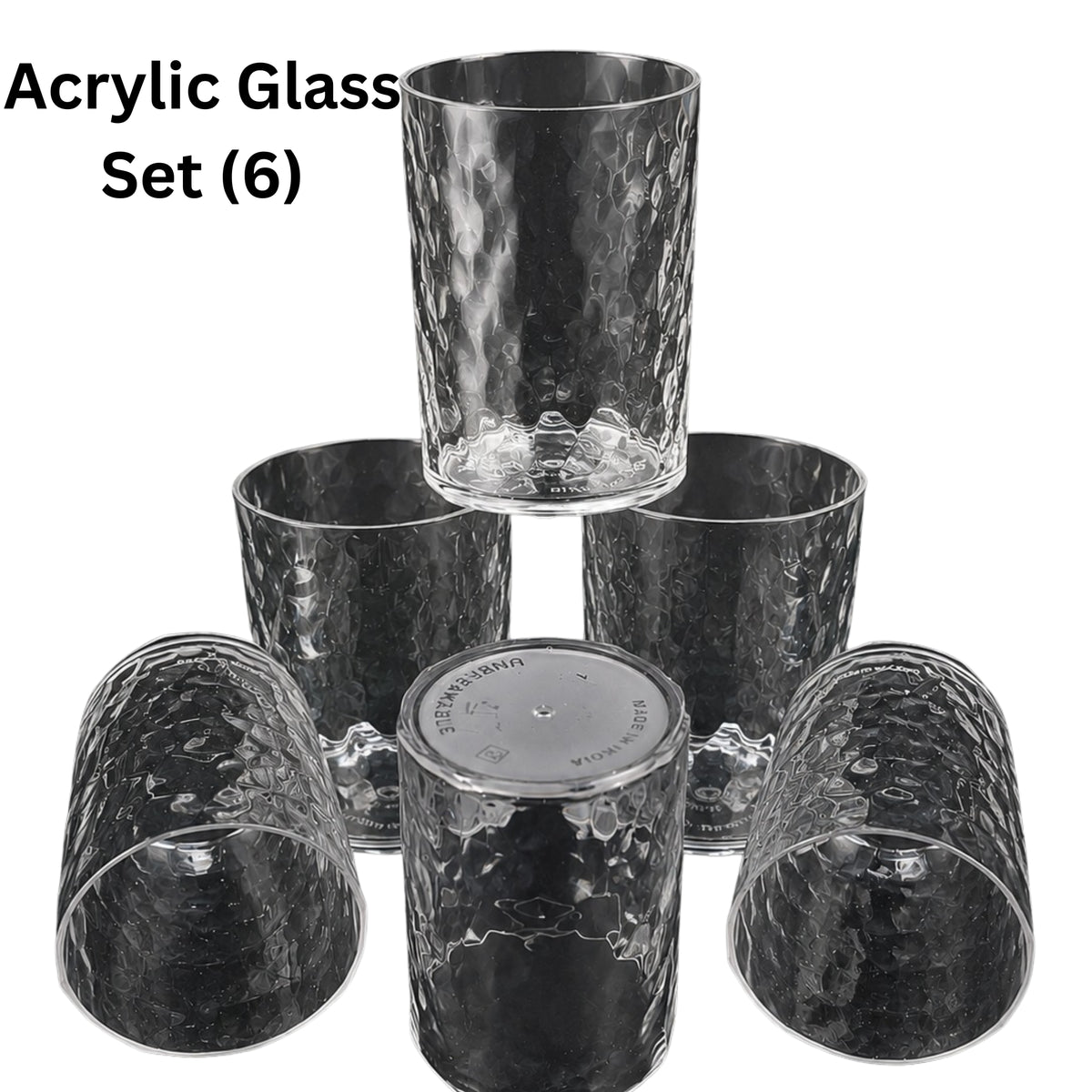 Acrylic Glass Set – Reusable Transparent Drinking Glasses for Home, Kitchen, Office & Everyday Use