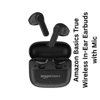 Amazon Basics True Wireless In-Ear Earbuds with Mic on a white background