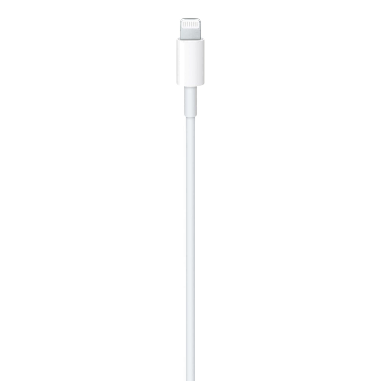 White lightning cable on a white background