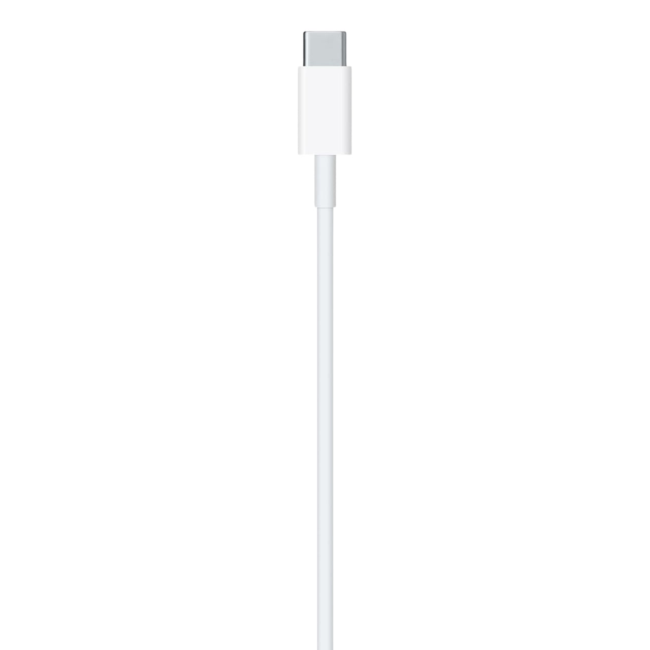 White USB-C to Lightning cable on a white background