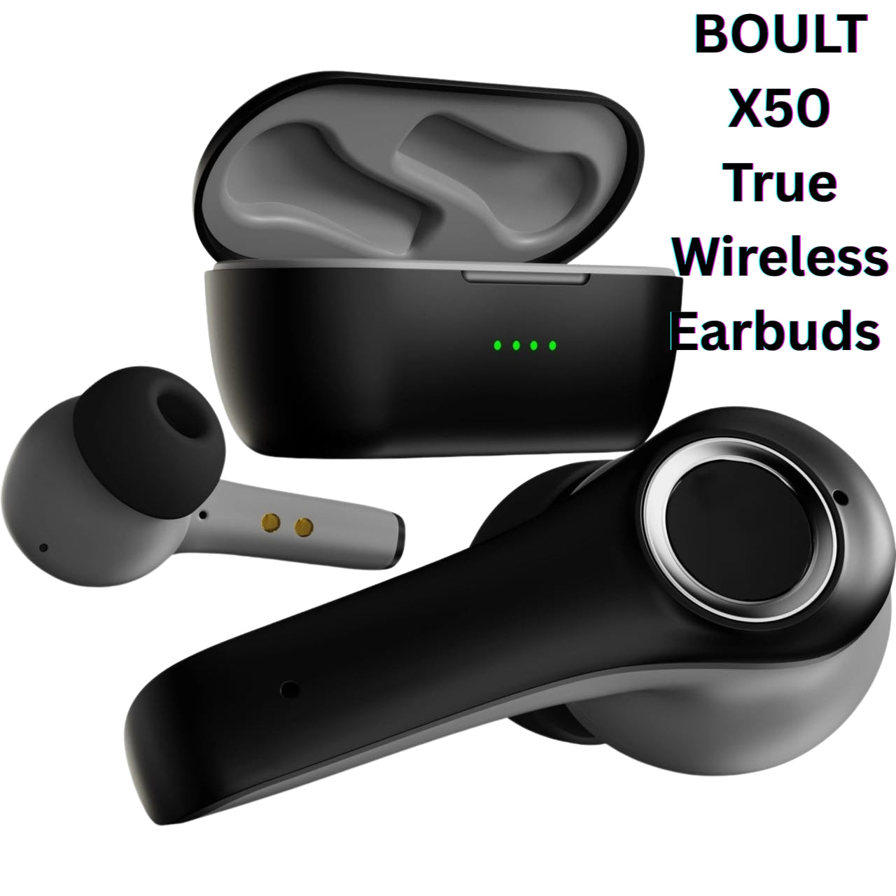 BOULT X50 True Wireless Earbuds with 40H Playtime, Quad Mic ENC, 45ms Low Latency & Fast Charging