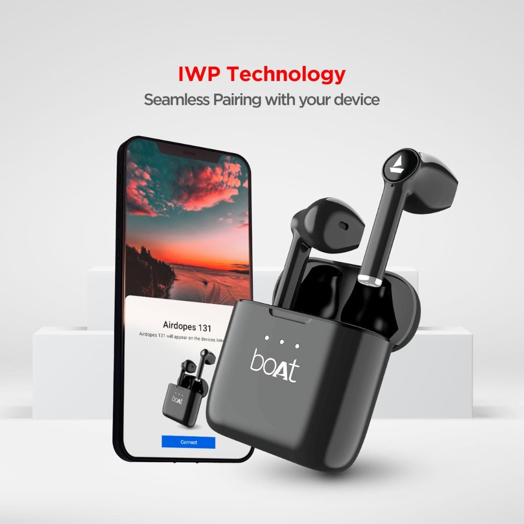 boAt Airdopes 131/8 TWS Earbuds | 60H Playback | ASAP™ Fast Charge | In-Ear Truly Wireless Earphones with Mic | Bluetooth | Active Black