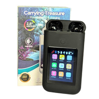 Carrying Treasure AirPods with 2.8” HD Touch Screen | Smart Display Charging Case | Bluetooth 5.3 Earbuds with Deep Bass & Fast Charging –