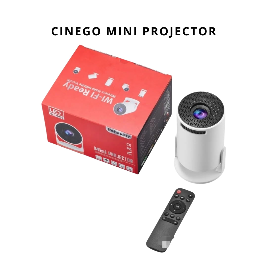 CineGo Mini Projector – Portable Android Smart LED Projector, 480p Resolution for Home Cinema, Gaming & Entertainment