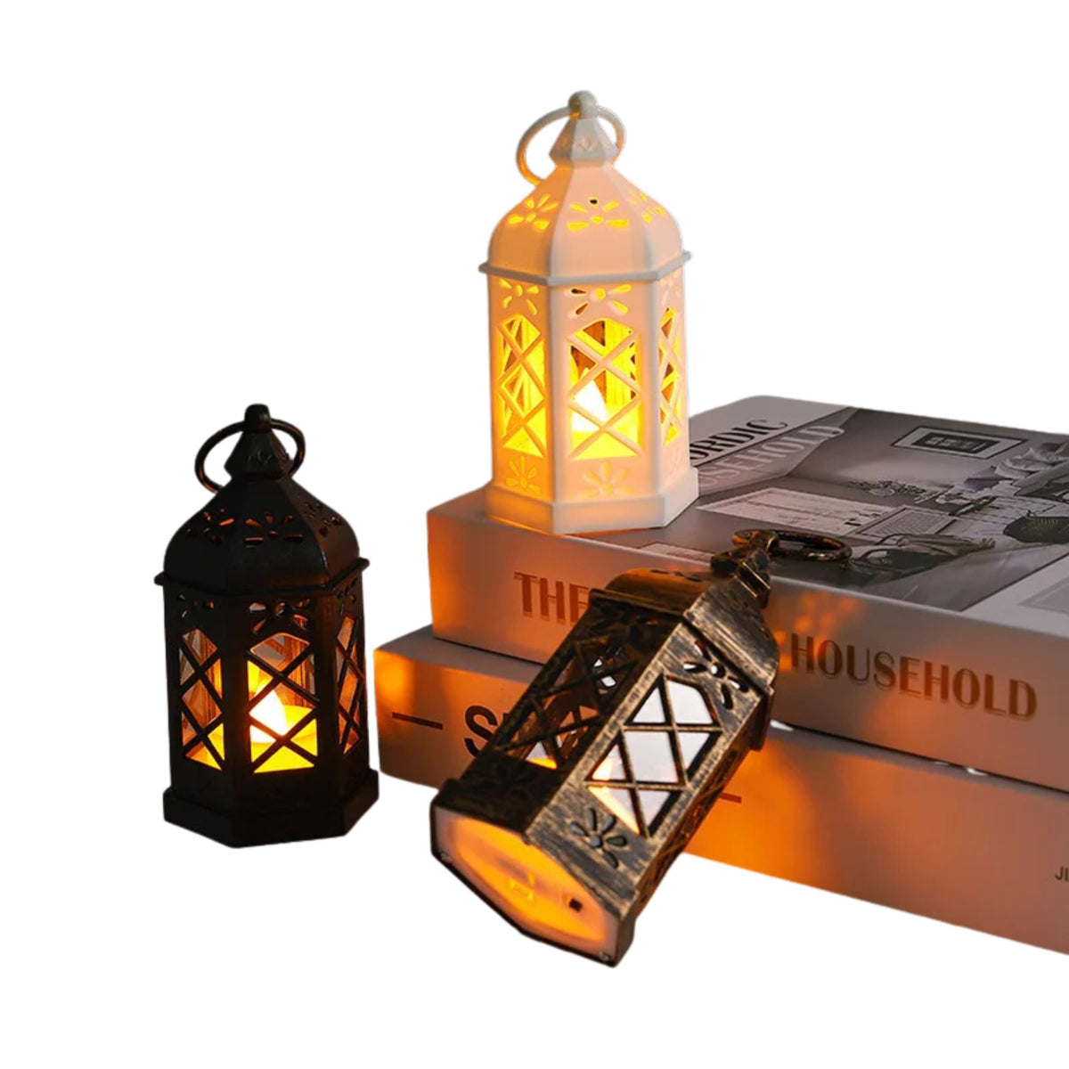 Classic Hexagonal Lantern Candle Light – Decorative LED Lantern for Home Décor, Diwali, Pooja & Festive Decoration