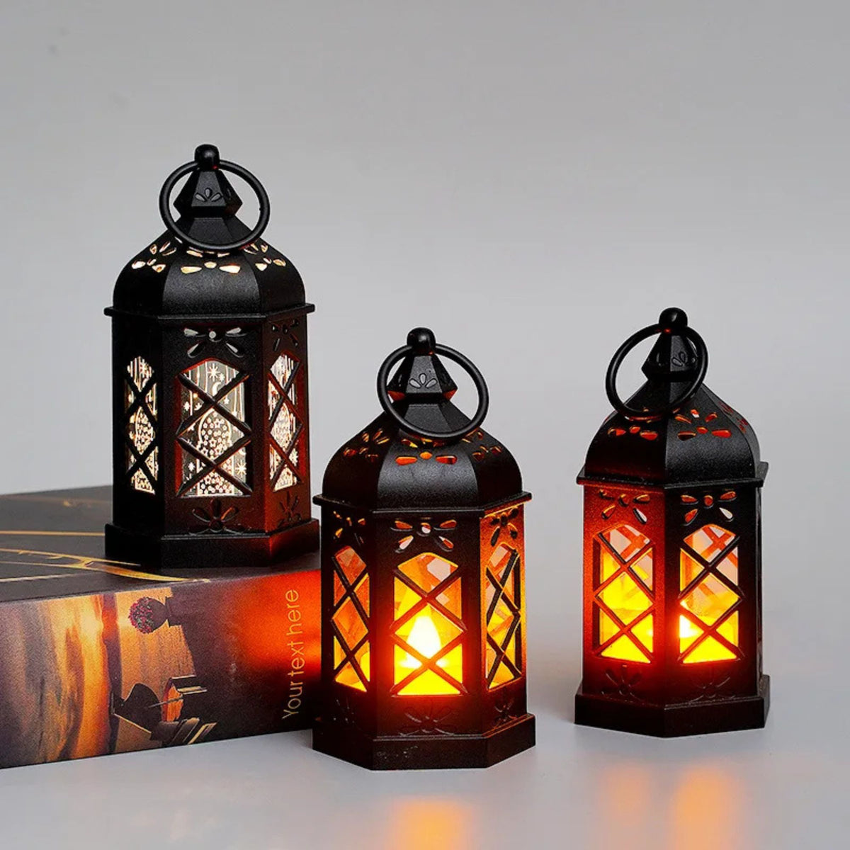 Classic Hexagonal Lantern Candle Light – Decorative LED Lantern for Home Décor, Diwali, Pooja & Festive Decoration