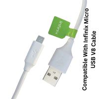 Compatible With Infinix Micro USB Cable 1m V8 Fast Charging & Data Transfer Cable (Pack Of 2)