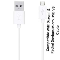 Compatible With Xiaomi & Redmi Devices Micro USB Cable 1m V8 Fast Charging Data Cable (Pack Of 2)