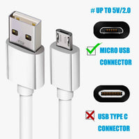 Compatible With OPPO USB-A to Micro USB Charging & Data Cable (15W Max, Compatible with Micro USB Devices) (Pack Of 2)