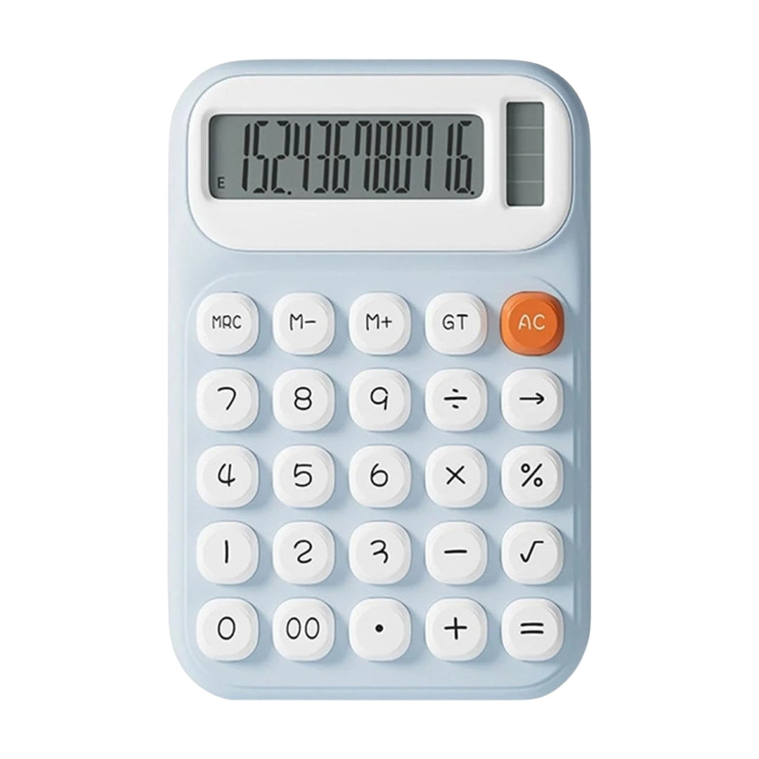 Cute Blue Desktop Calculator – 10-Digit LCD Display, Large Buttons & Comfortable Keys for School, Home, Office and Business | OGDEAL
