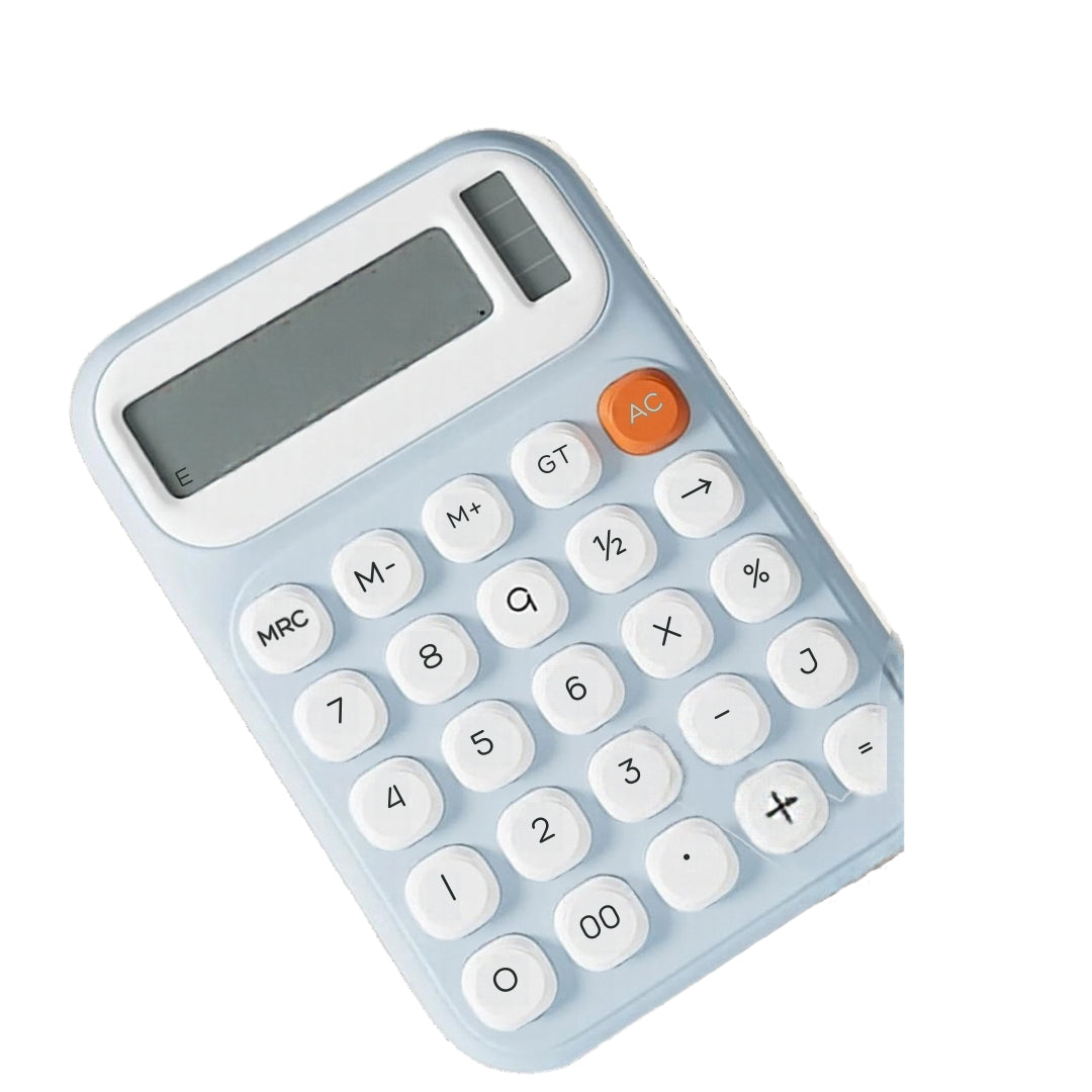 Cute Blue Desktop Calculator – 10-Digit LCD Display, Large Buttons & Comfortable Keys for School, Home, Office and Business | OGDEAL
