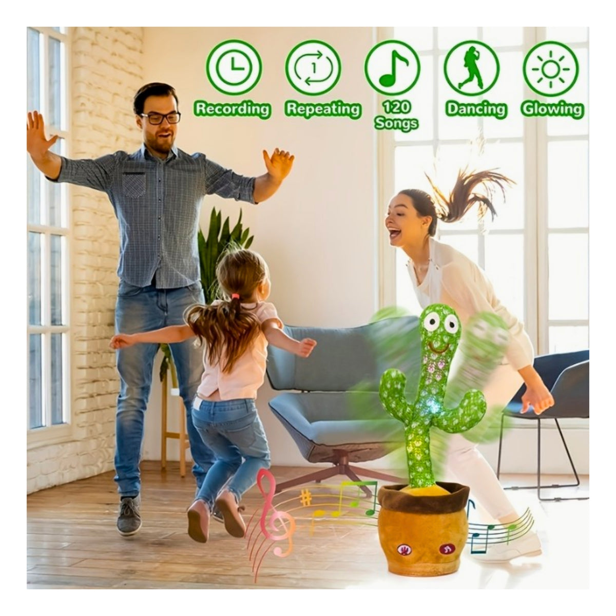 Rechargeable Talking & Dancing Cactus Toy – Musical Educational Toy for Babies & Toddlers (Repeats, Sings & Speaks) – Perfect for Boys & Girls (0-3 Years)