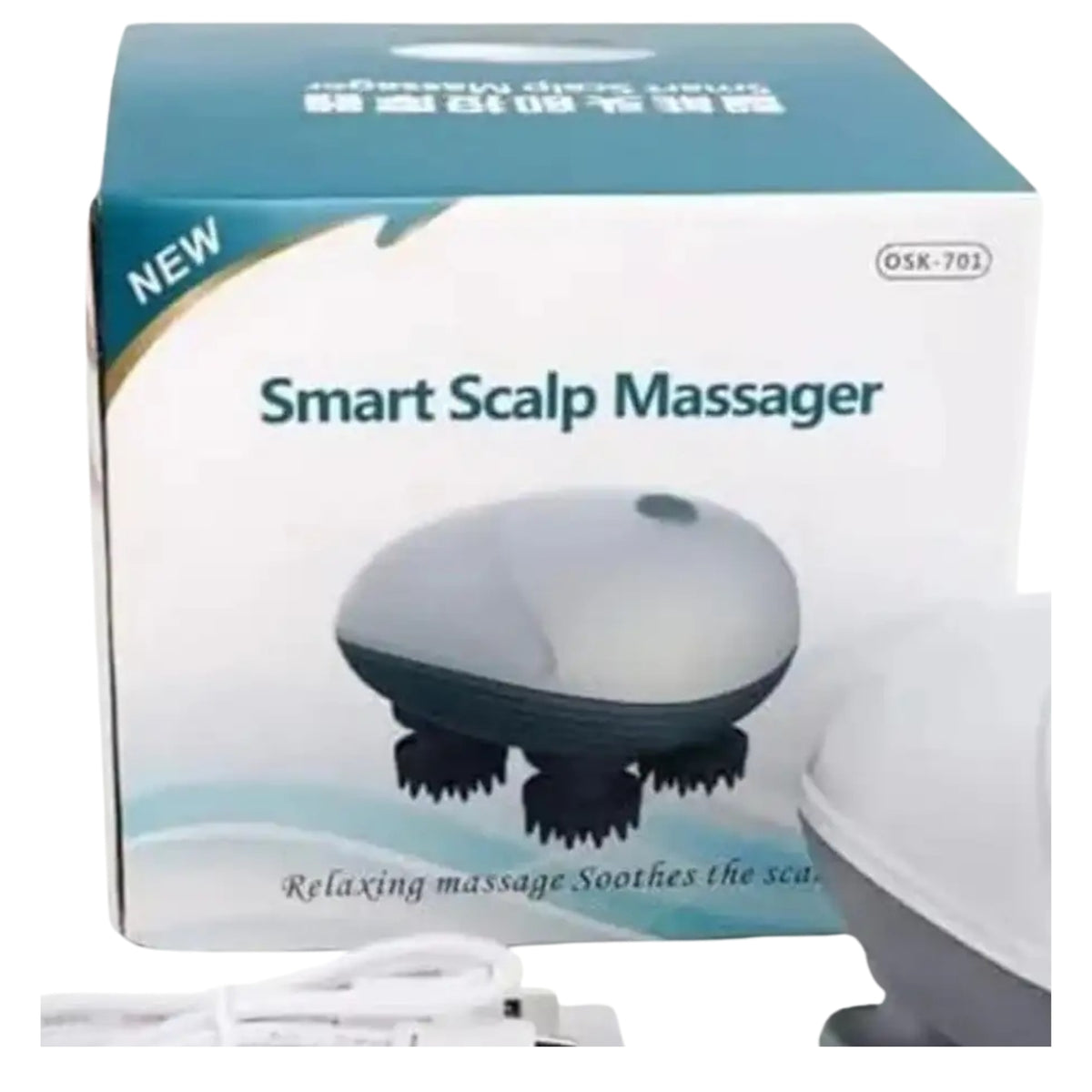 Electric Scalp Massager with 4 Interchangeable Massage Heads – Rechargeable Head Massager for Relaxation