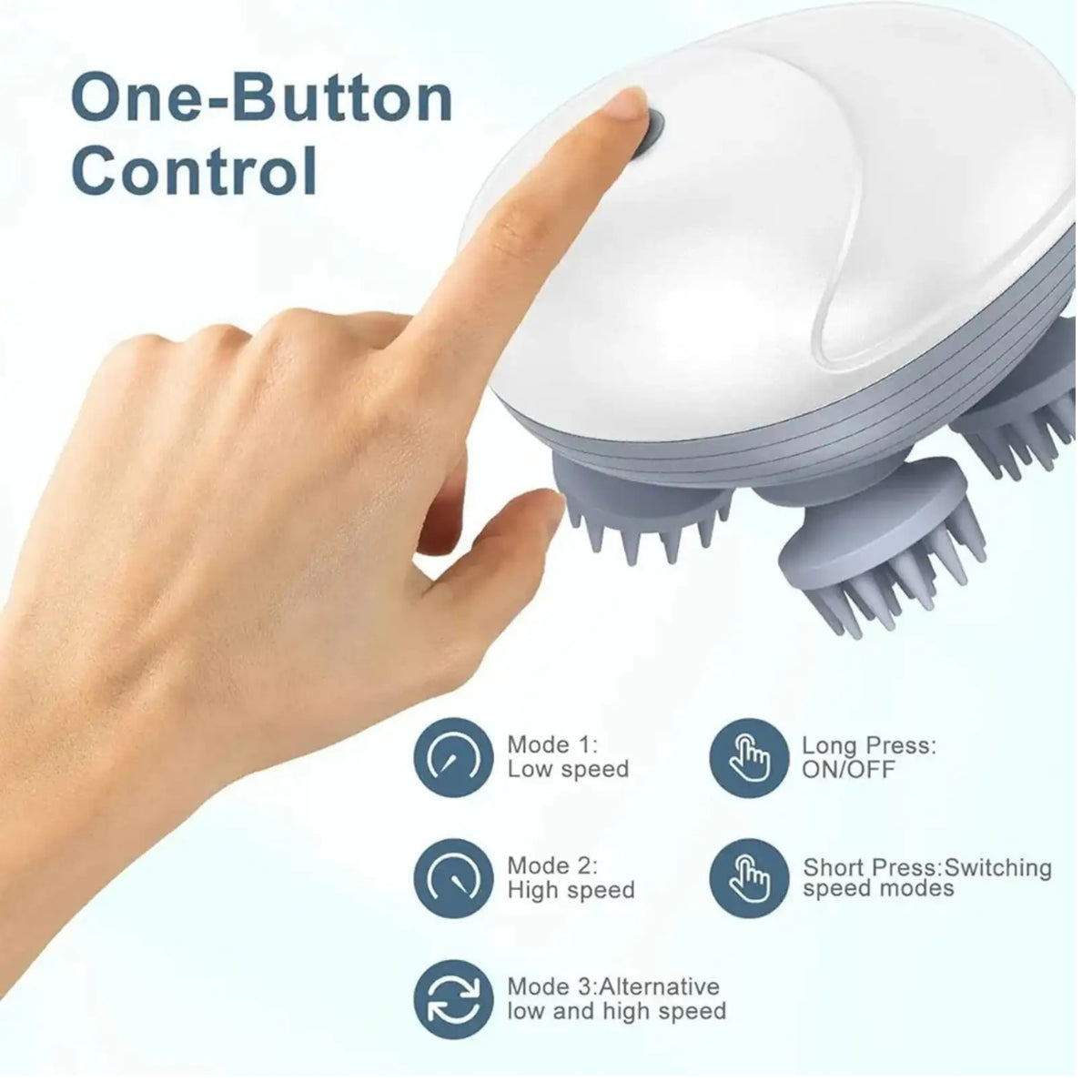 Electric Scalp Massager with 4 Interchangeable Massage Heads – Rechargeable Head Massager for Relaxation