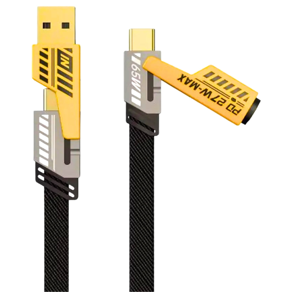 Fast Charging 2-in-2 Multi Charging Flat Wire Cable | Type-C Compatible | Durable & Tangle-Free Design