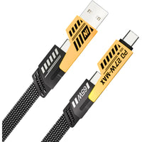Fast Charging 2-in-2 Multi Charging Flat Wire Cable | Type-C Compatible | Durable & Tangle-Free Design
