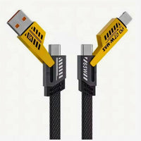 Fast Charging 2-in-2 Multi Charging Flat Wire Cable | Type-C Compatible | Durable & Tangle-Free Design