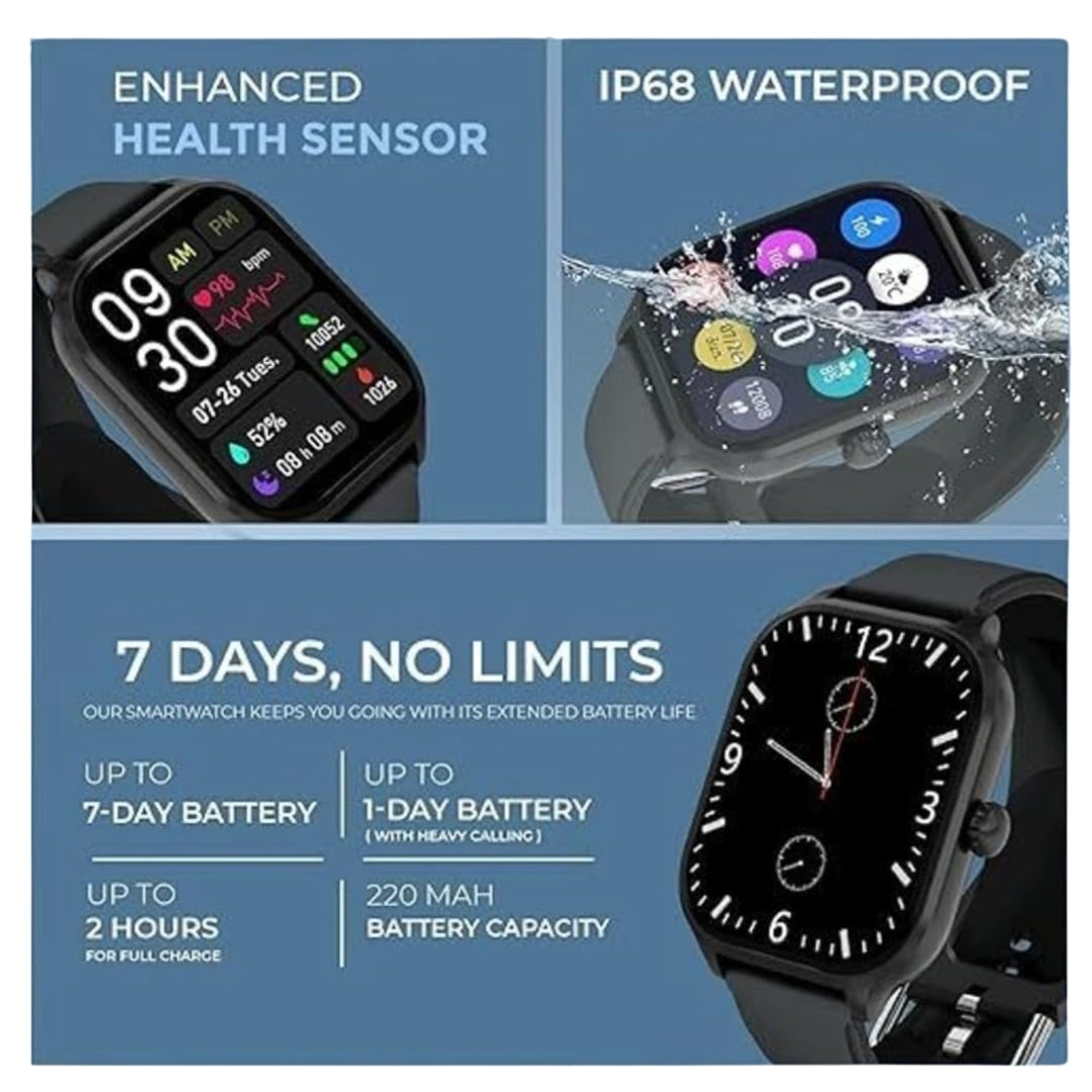 H6 Smart Watch with Grey Strap – Stylish Smartwatch for Men & Women, Modern Everyday Wear | OGDEAL