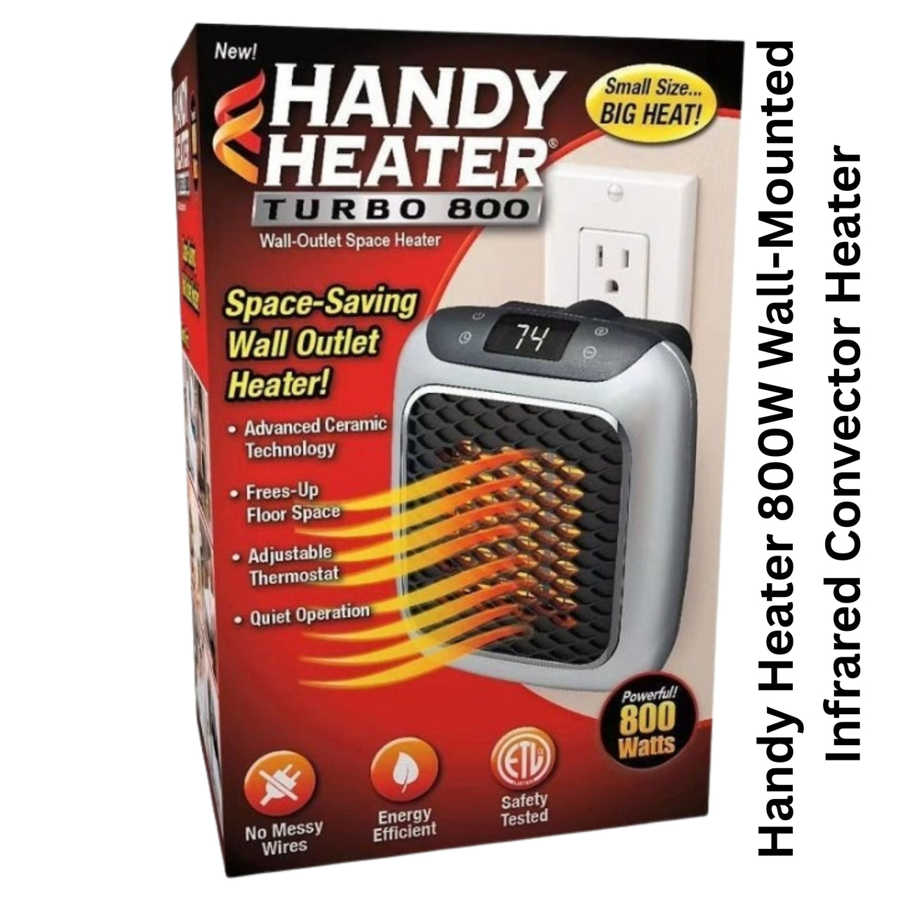 Handy Heater 800W Wall-Mounted Infrared Convector Heater – Energy-Efficient & Silent Room Heating