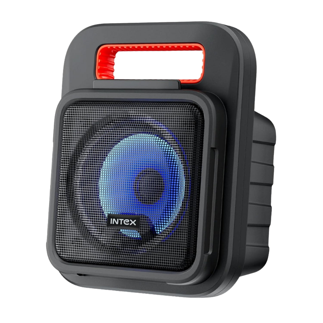 Intex IT-202 Portable Bluetooth Speaker | RGB Front Lights | FM Radio | Karaoke Mic Support | TF Card Playback | Bluetooth v5.0 | Easy Carry Handle